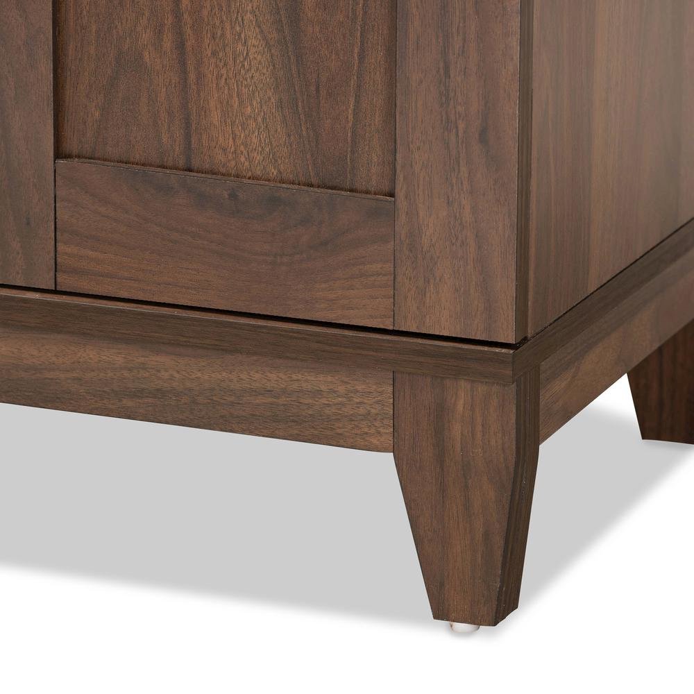 Walnut Brown Finished Wood 2-Door Shoe Storage Cabinet. Picture 16