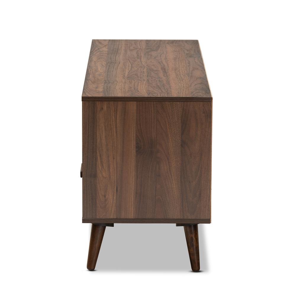 Two-Tone Grey and Walnut Brown Finished Wood 1-Drawer TV Stand. Picture 14