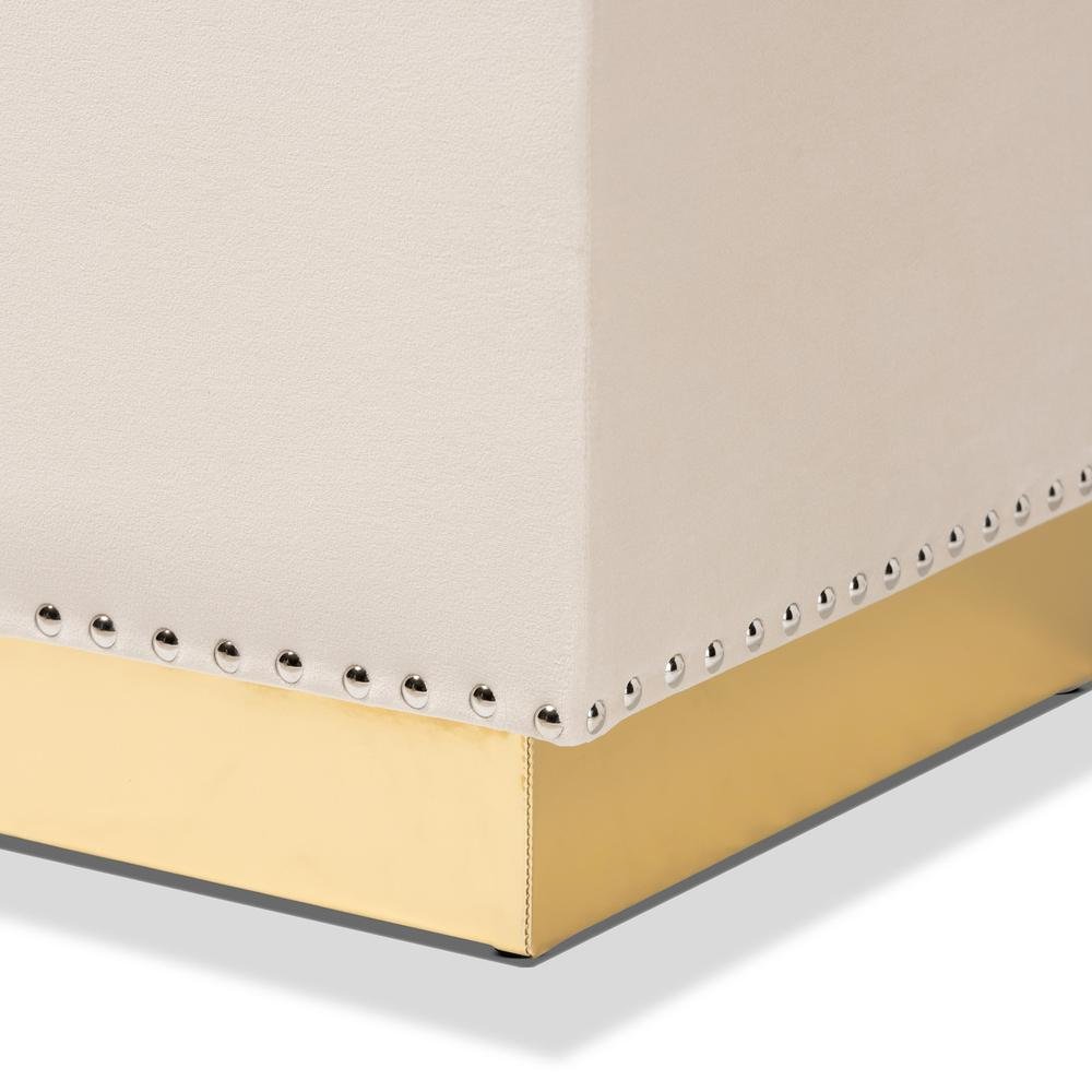 Gold PU Leather Storage Ottoman. Picture 16