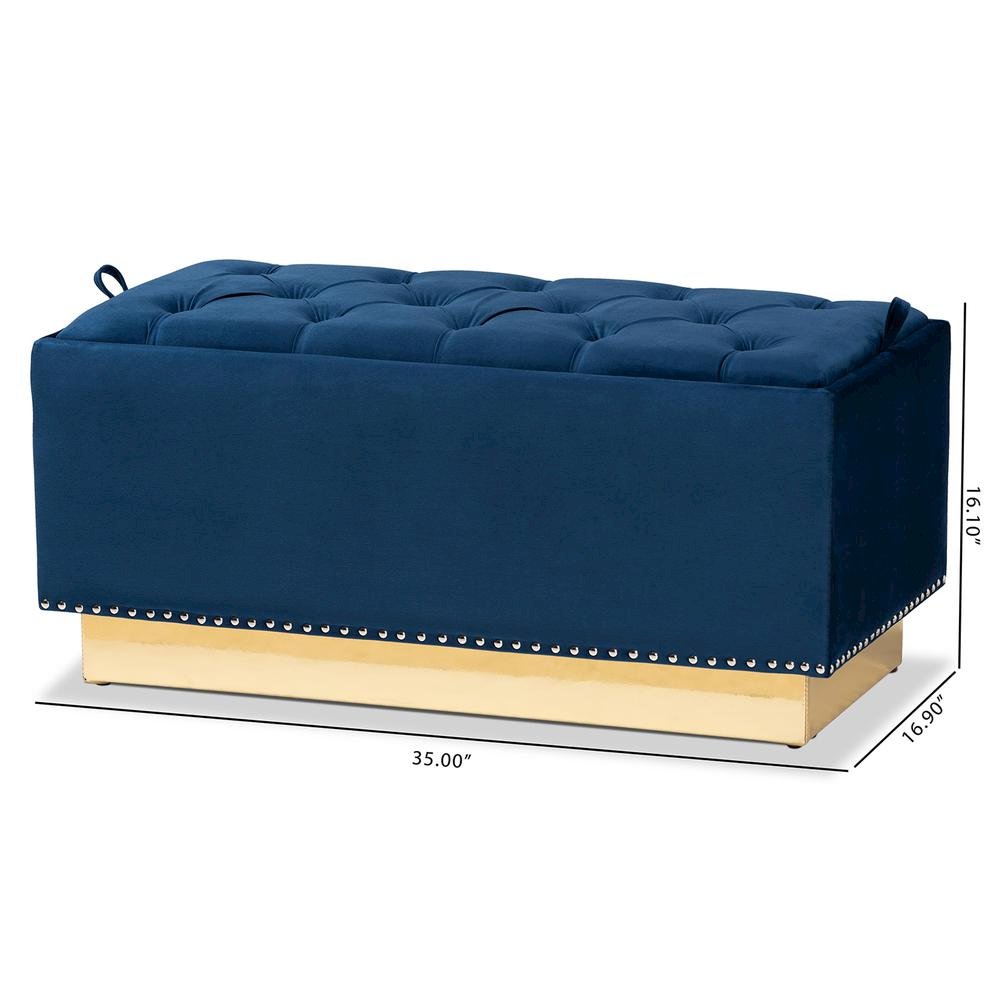 Gold PU Leather Storage Ottoman. Picture 20