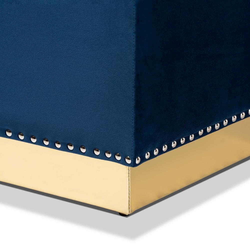 Gold PU Leather Storage Ottoman. Picture 16
