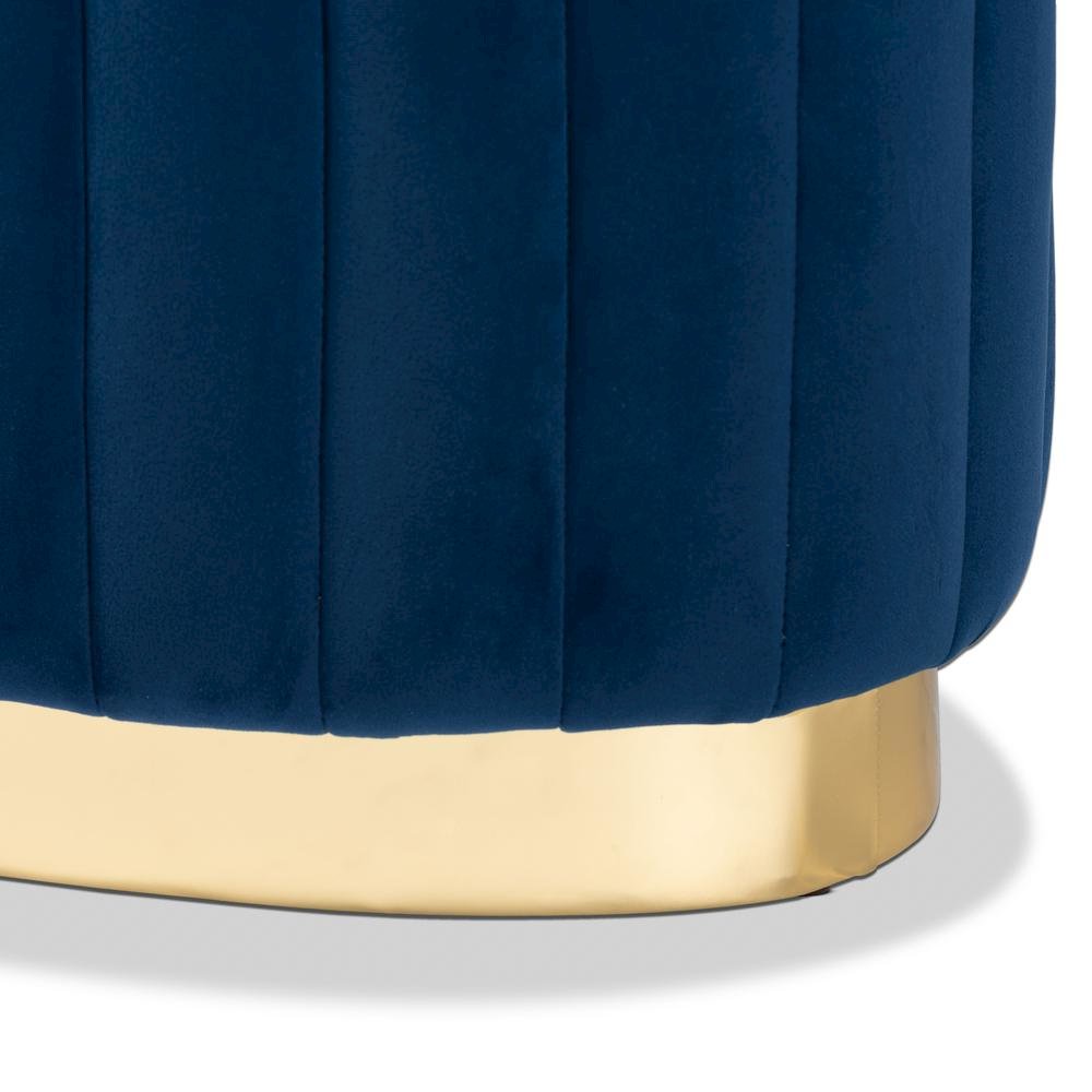 Gold PU Leather Ottoman. Picture 11
