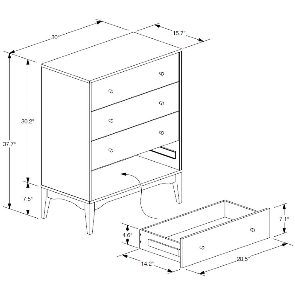 Baxton Studio Landis Mid-Century Modern Ash Walnut Finished Wood 4-Drawer Chest. Picture 22