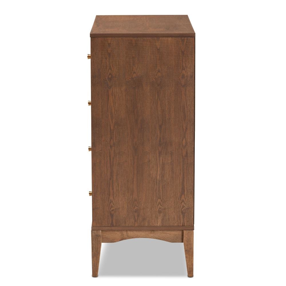 Baxton Studio Landis Mid-Century Modern Ash Walnut Finished Wood 4-Drawer Chest. Picture 15