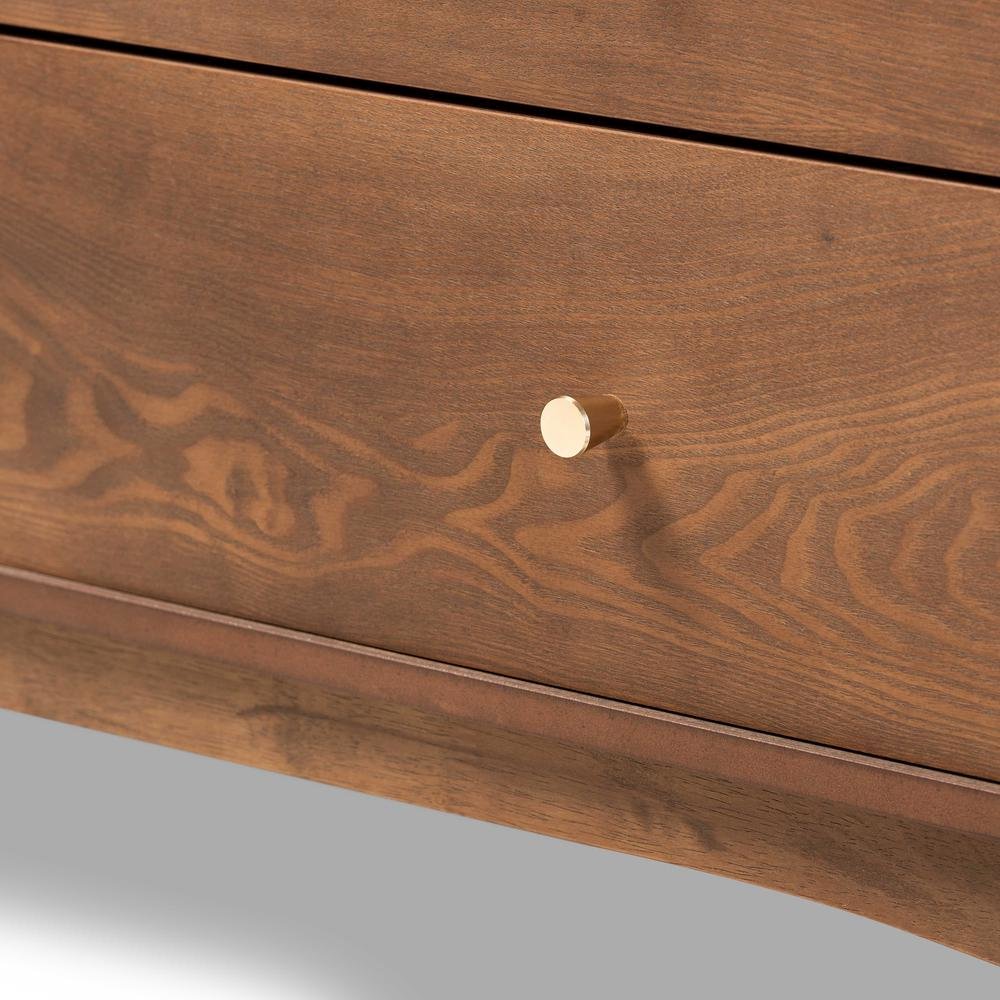 Landis Mid-Century Modern Ash Walnut Finished Wood 6-Drawer Dresser. Picture 16