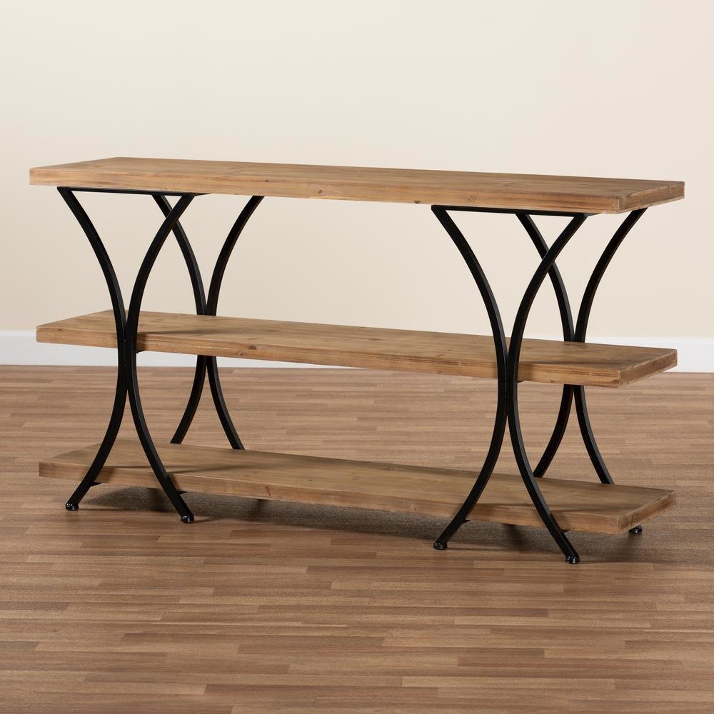 Black Finished Metal Console Table. Picture 13