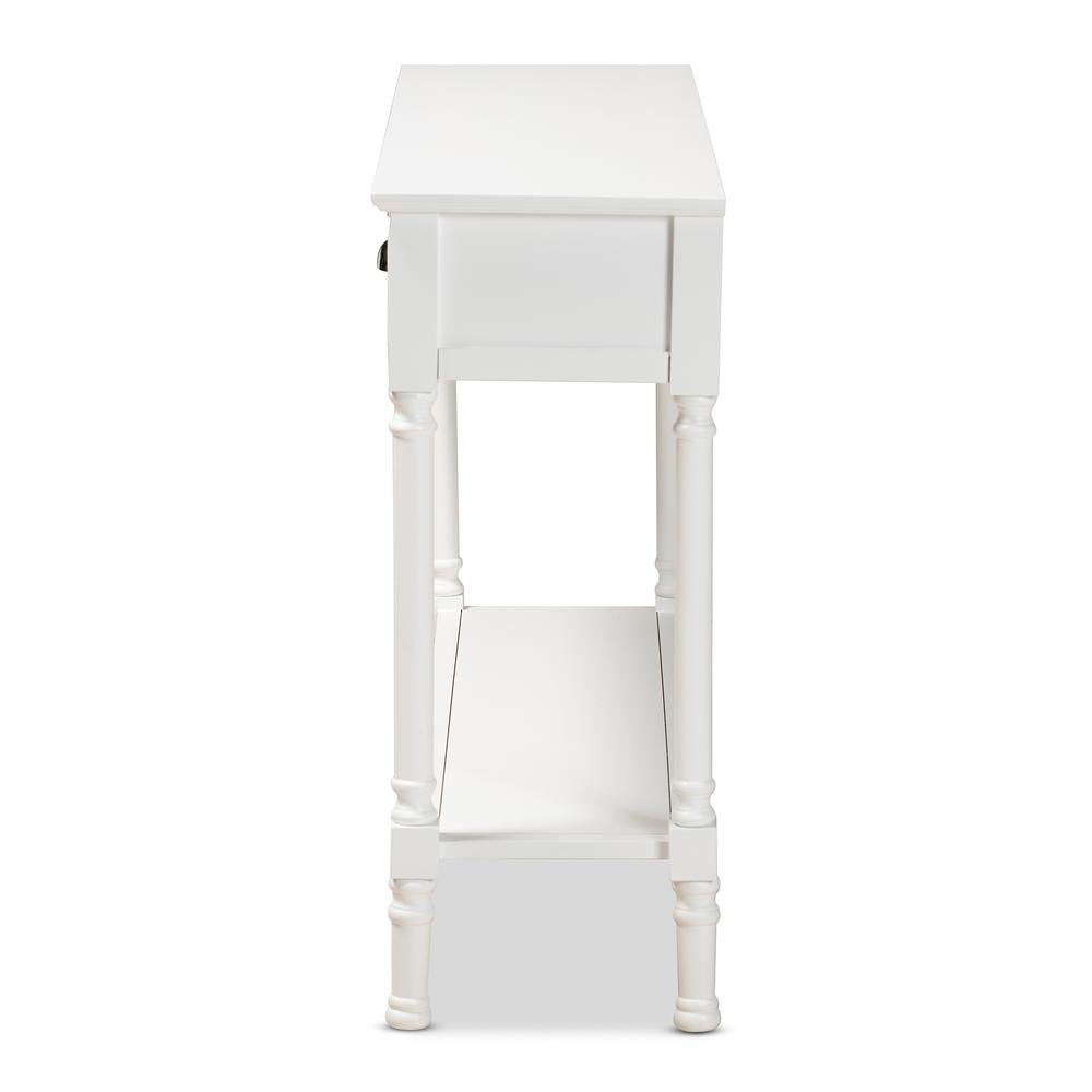 Garvey French Provincial White Finished Wood 3-Drawer Entryway Console Table. Picture 13