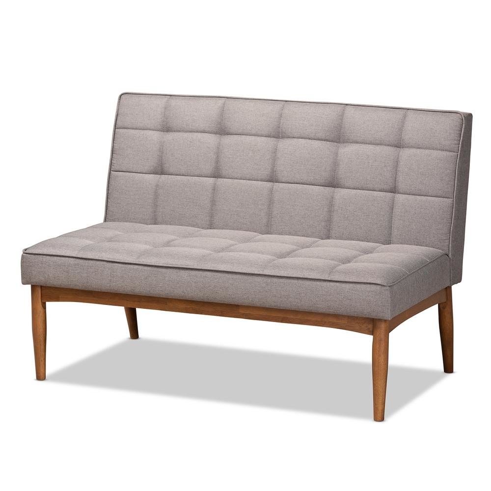 Walnut Brown Finished Wood 2-Piece Dining Nook Banquette Set. Picture 10