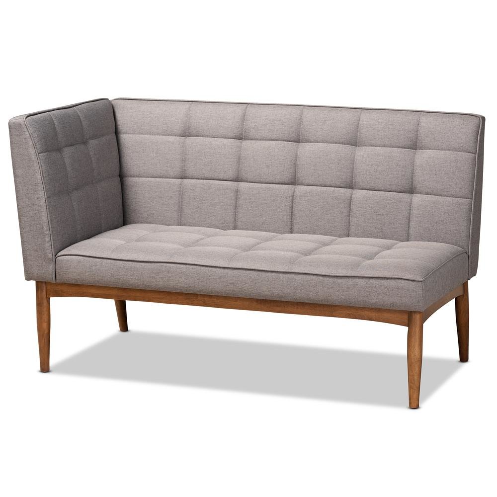 Walnut Brown Finished Wood 2-Piece Dining Nook Banquette Set. Picture 11