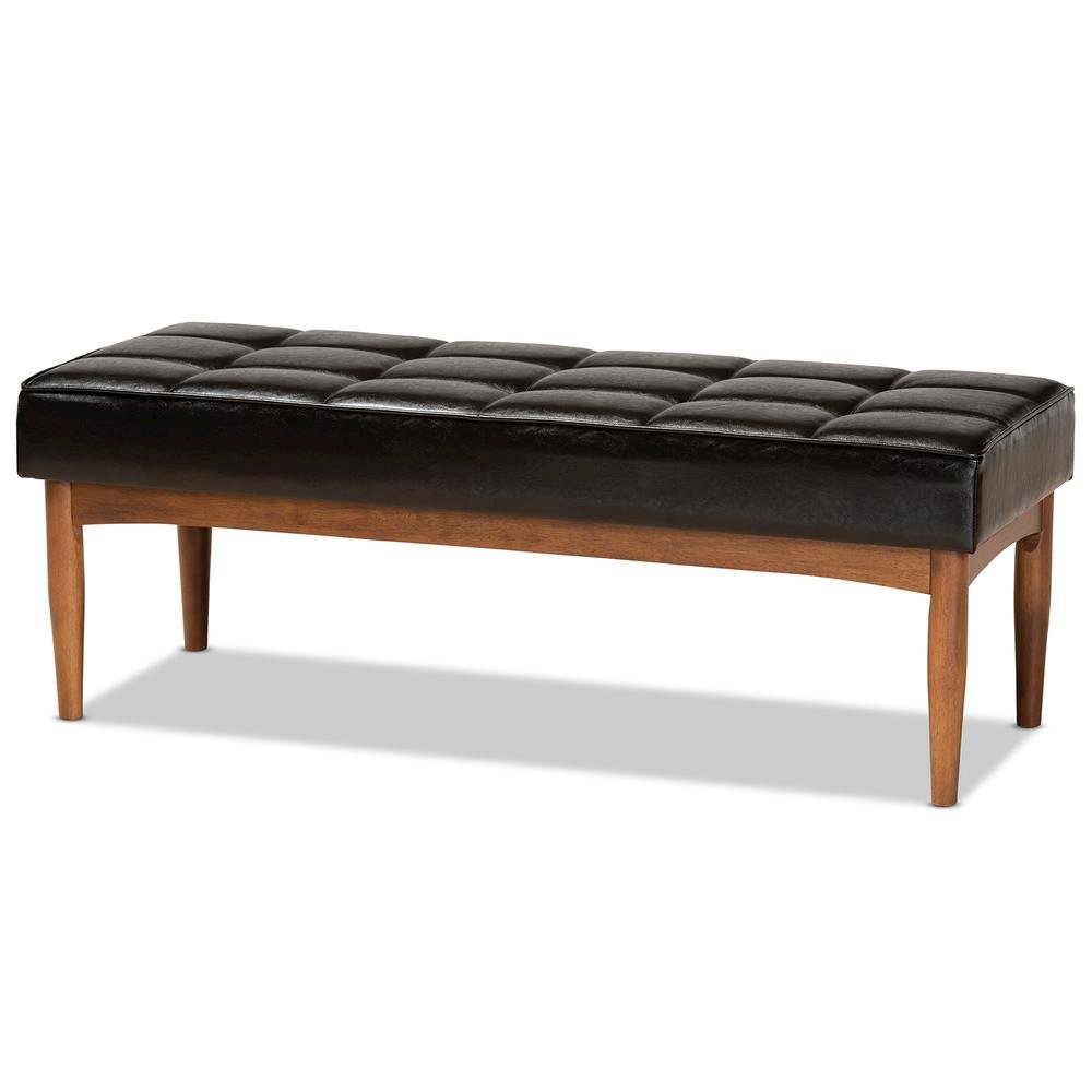 Leather Upholstered and Walnut Brown Finished Wood 5-Piece Dining Nook Set. Picture 16