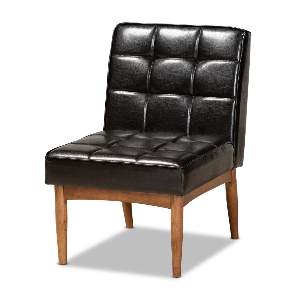 Leather Upholstered and Walnut Brown Finished Wood 5-Piece Dining Nook Set. Picture 17