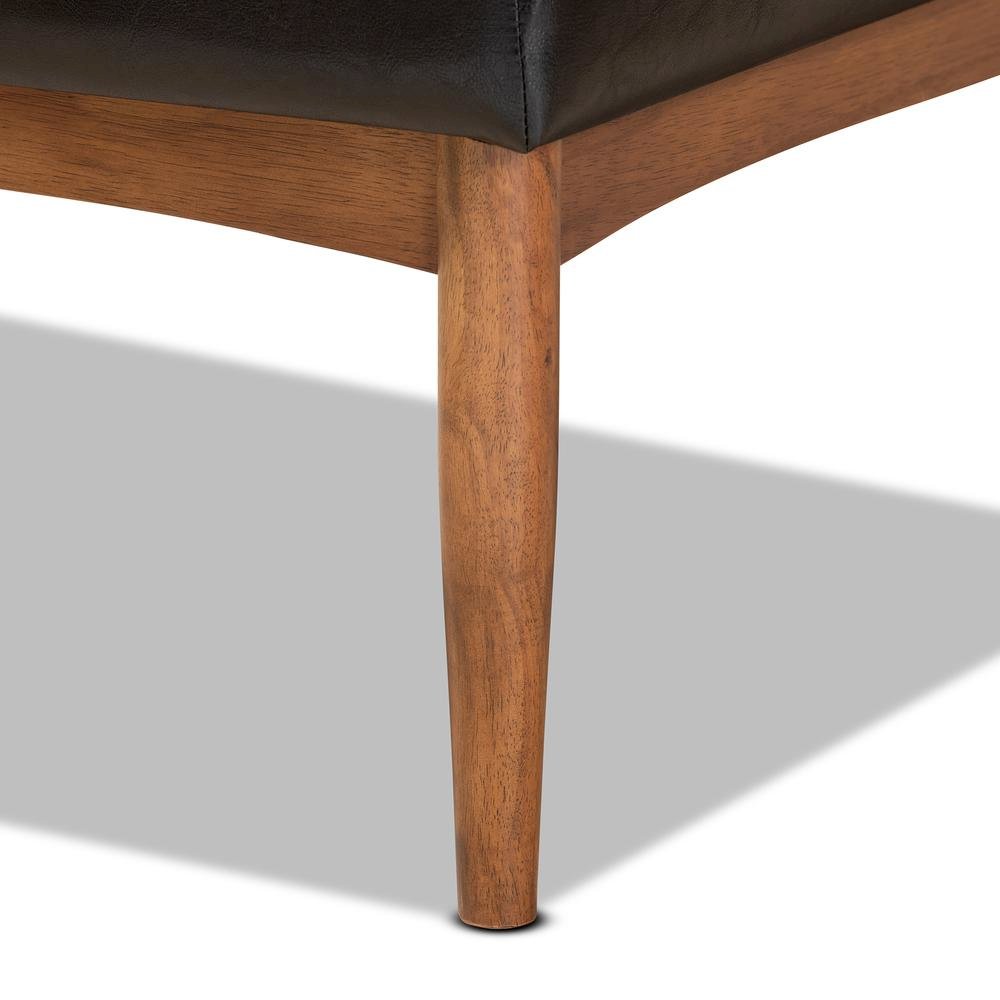 Leather Upholstered and Walnut Brown Finished Wood 5-Piece Dining Nook Set. Picture 21