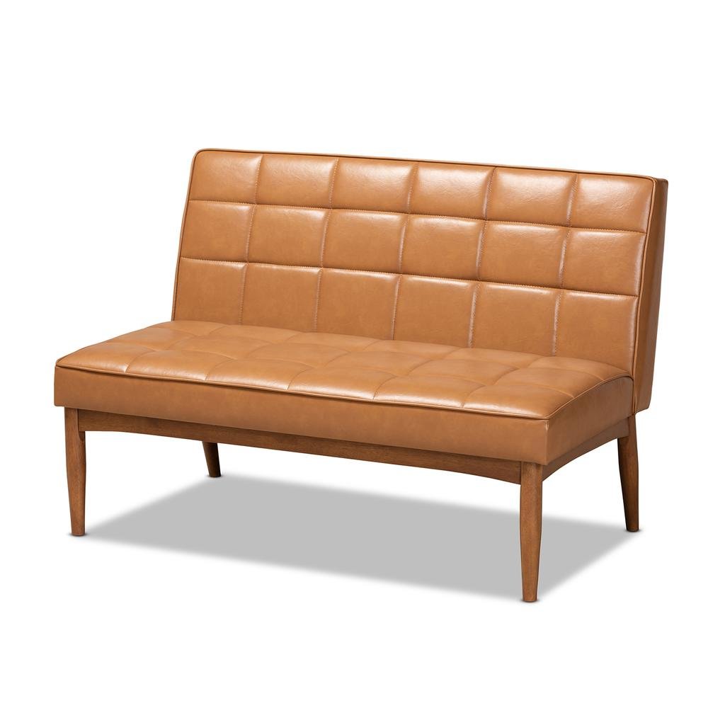 Leather Upholstered and Walnut Brown Finished Wood 4-Piece Dining Nook Set. Picture 13