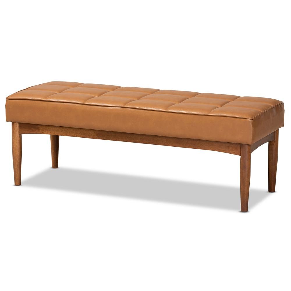 Leather Upholstered and Walnut Brown Finished Wood 4-Piece Dining Nook Set. Picture 15