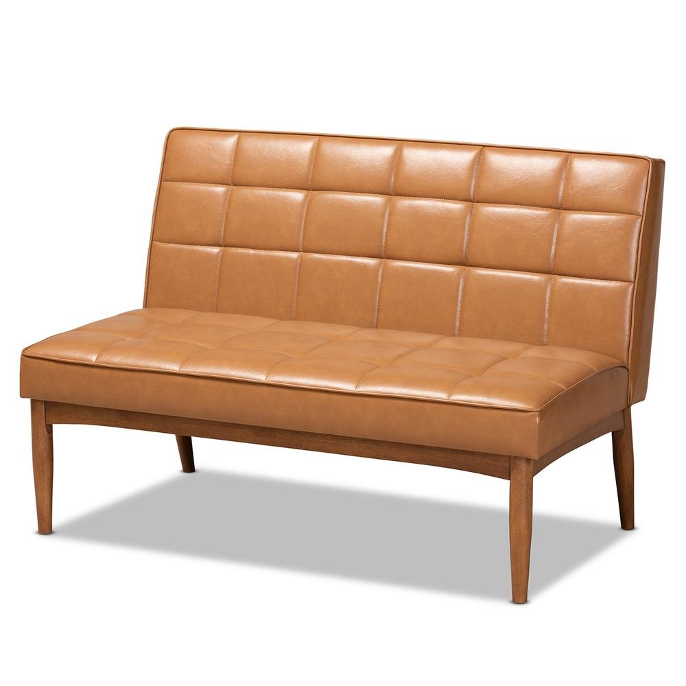 Upholstered and Walnut Brown Finished Wood 2-Piece Dining Nook Banquette Set. Picture 10