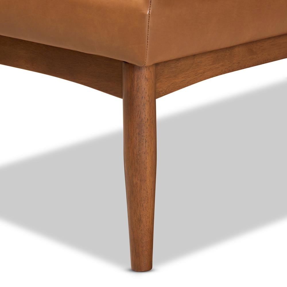 Upholstered and Walnut Brown Finished Wood 2-Piece Dining Nook Banquette Set. Picture 13
