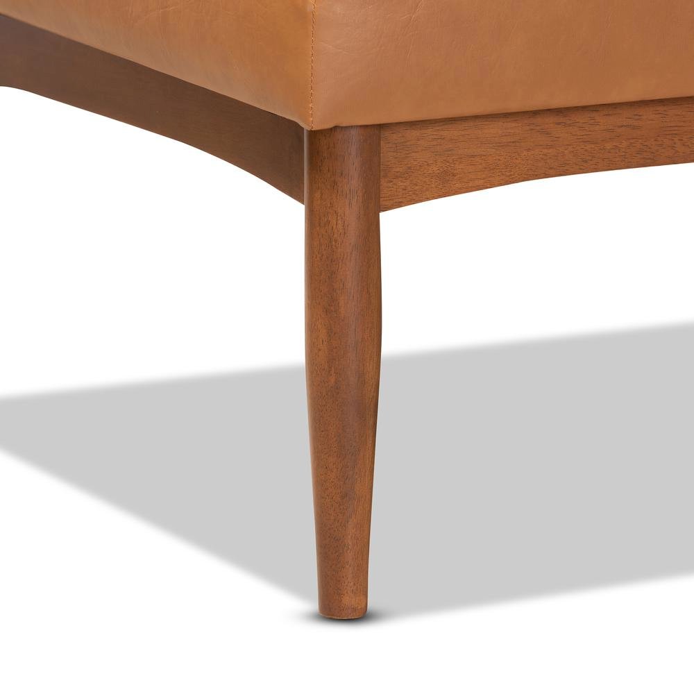 Leather Upholstered and Walnut Brown Finished Wood 3-Piece Dining Nook Set. Picture 17