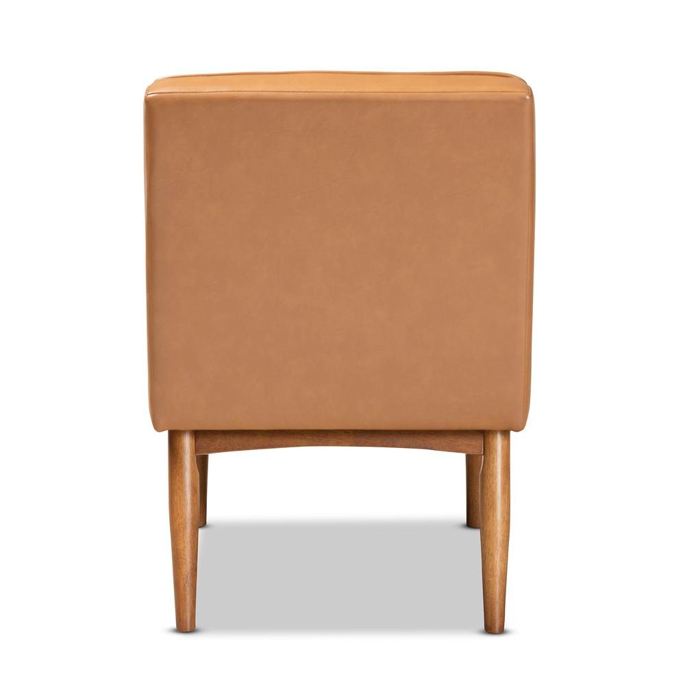 Leather Upholstered and Walnut Brown Finished Wood Dining Chair. Picture 13