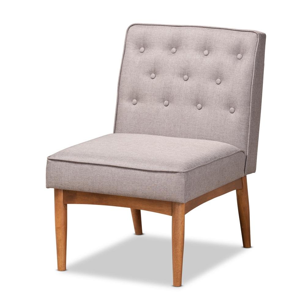 Grey Fabric Upholstered and Walnut Brown Finished Wood 5-Piece Dining Nook Set. Picture 17