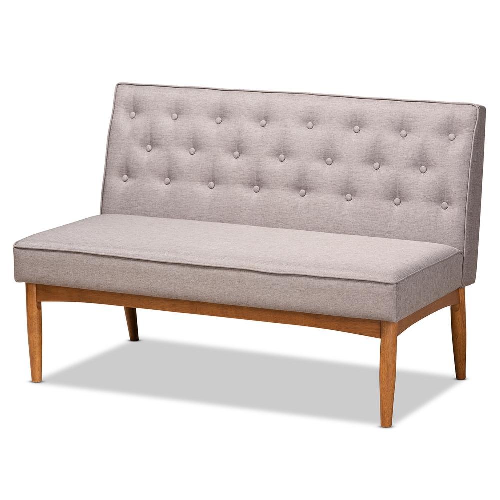 Walnut Brown Finished Wood 2-Piece Dining Nook Banquette Set. Picture 10