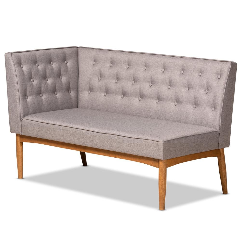 Walnut Brown Finished Wood 2-Piece Dining Nook Banquette Set. Picture 11