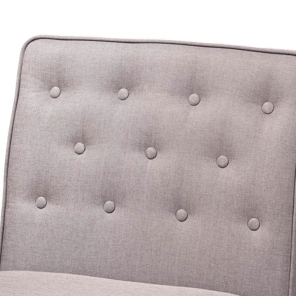 Grey Fabric Upholstered and Walnut Brown Finished Wood Dining Chair. Picture 14