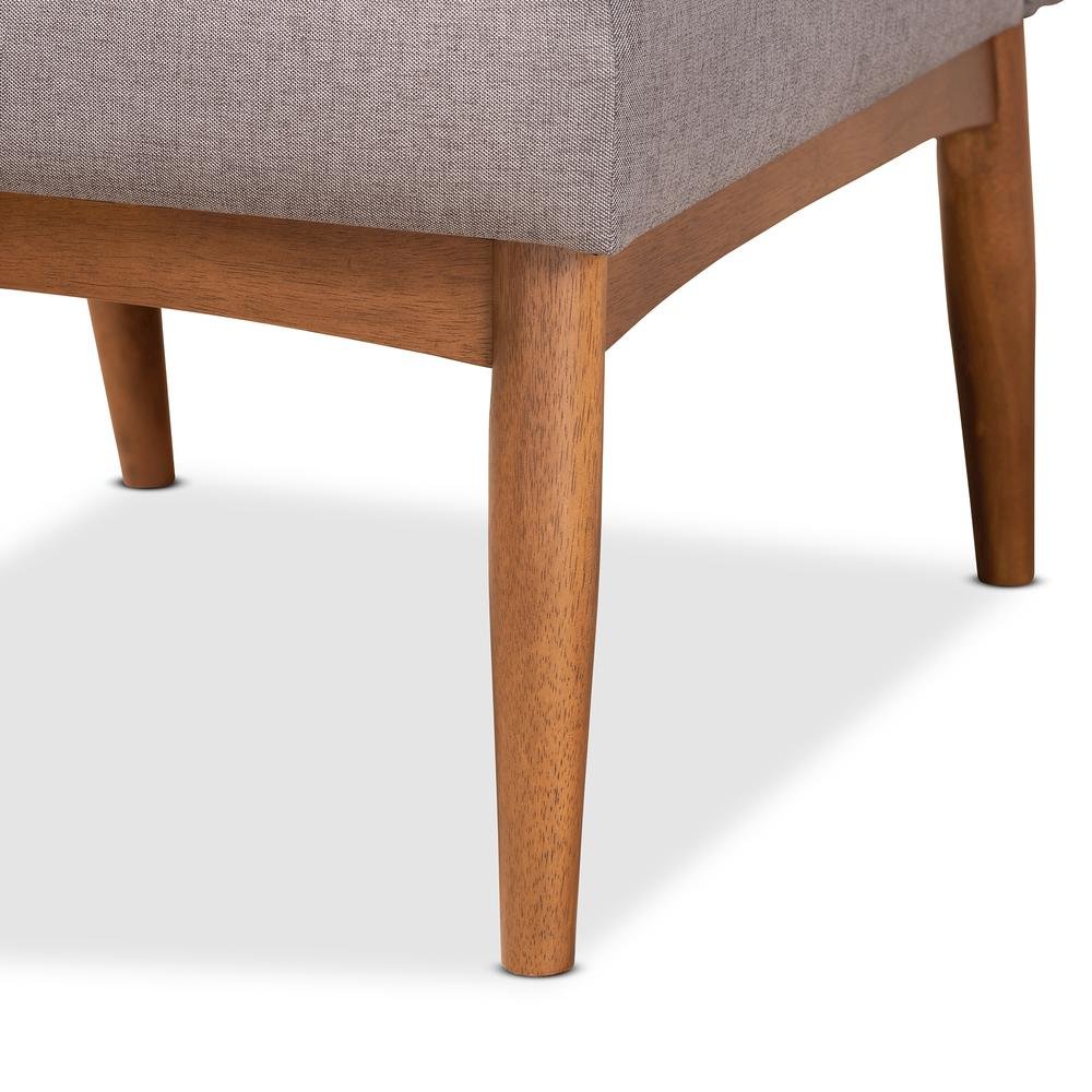 Grey Fabric Upholstered and Walnut Brown Finished Wood Dining Chair. Picture 15