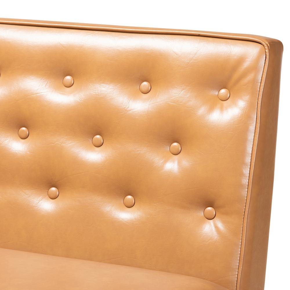 Leather Upholstered Walnut Brown Finished Wood 2-Piece Dining Nook Banquette Set. Picture 12