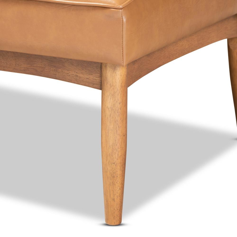 Leather Upholstered Walnut Brown Finished Wood 2-Piece Dining Nook Banquette Set. Picture 13
