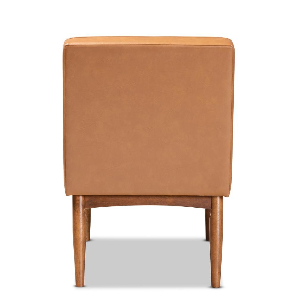 Leather Upholstered and Walnut Brown Finished Wood Dining Chair. Picture 13