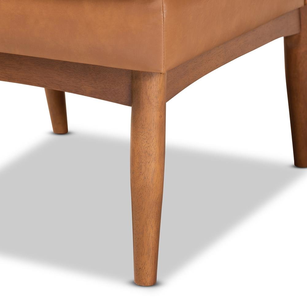 Leather Upholstered and Walnut Brown Finished Wood Dining Chair. Picture 15