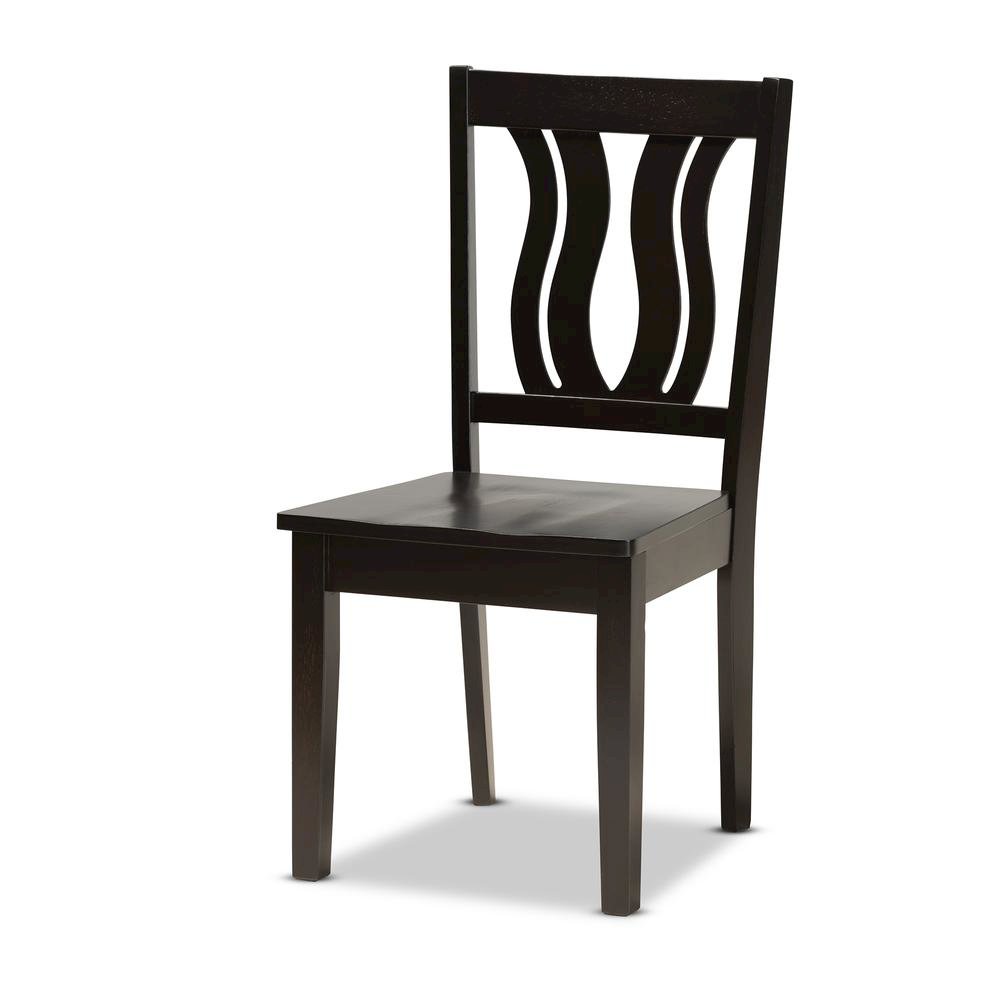 Transitional Dark Brown Finished Wood 7-Piece Dining Set. Picture 11