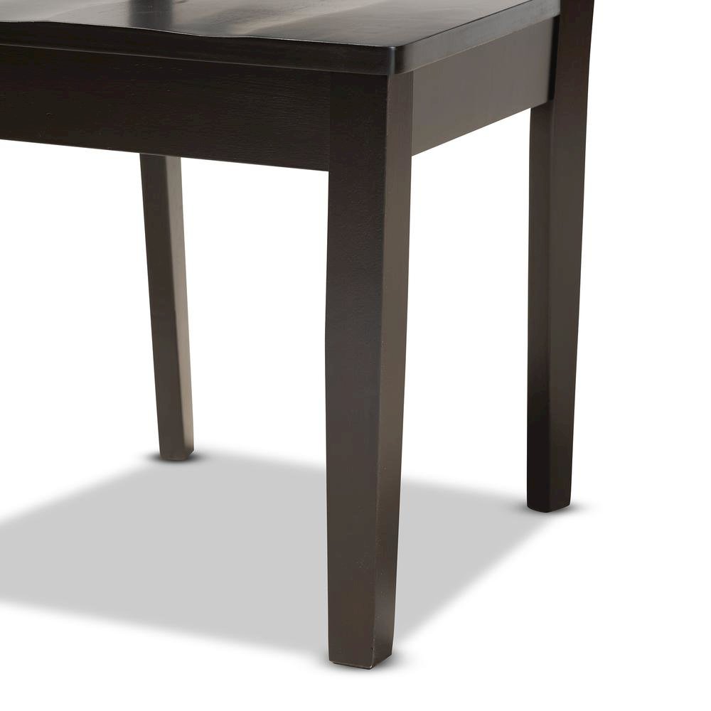 Transitional Dark Brown Finished Wood 7-Piece Dining Set. Picture 15