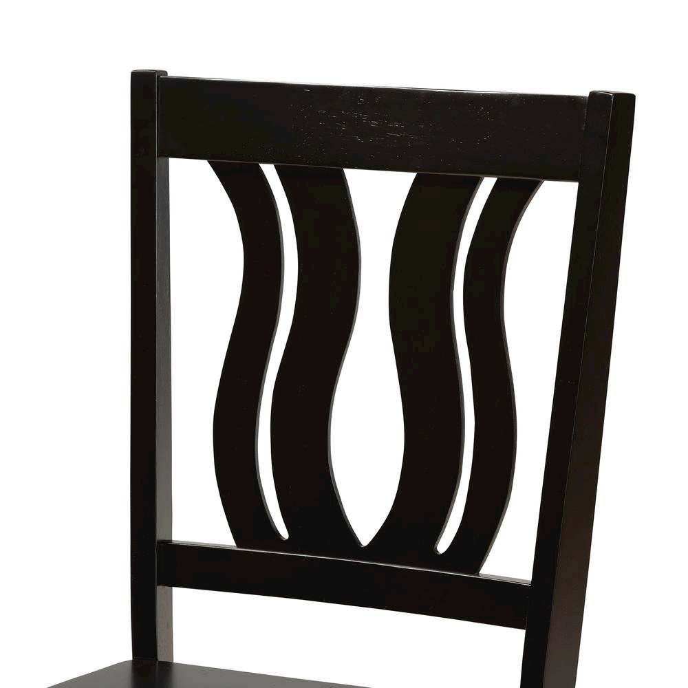 Transitional Dark Brown Finished Wood 2-Piece Dining Chair Set. Picture 12