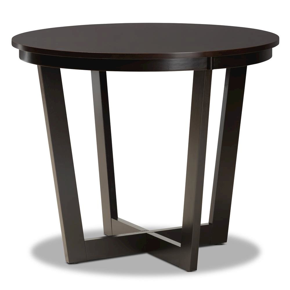 Transitional Dark Brown Finished Wood 5-Piece Dining Set. Picture 12