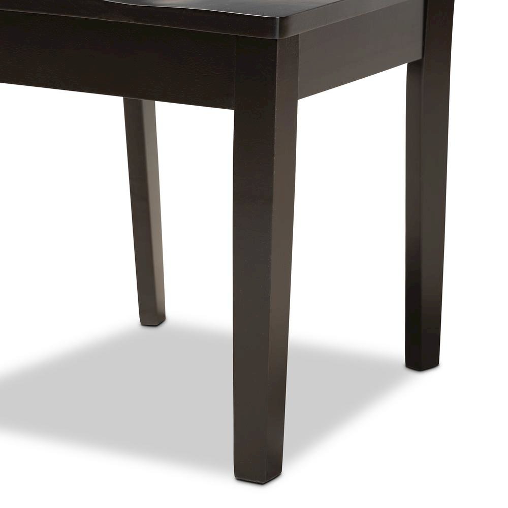 Transitional Dark Brown Finished Wood 5-Piece Dining Set. Picture 15