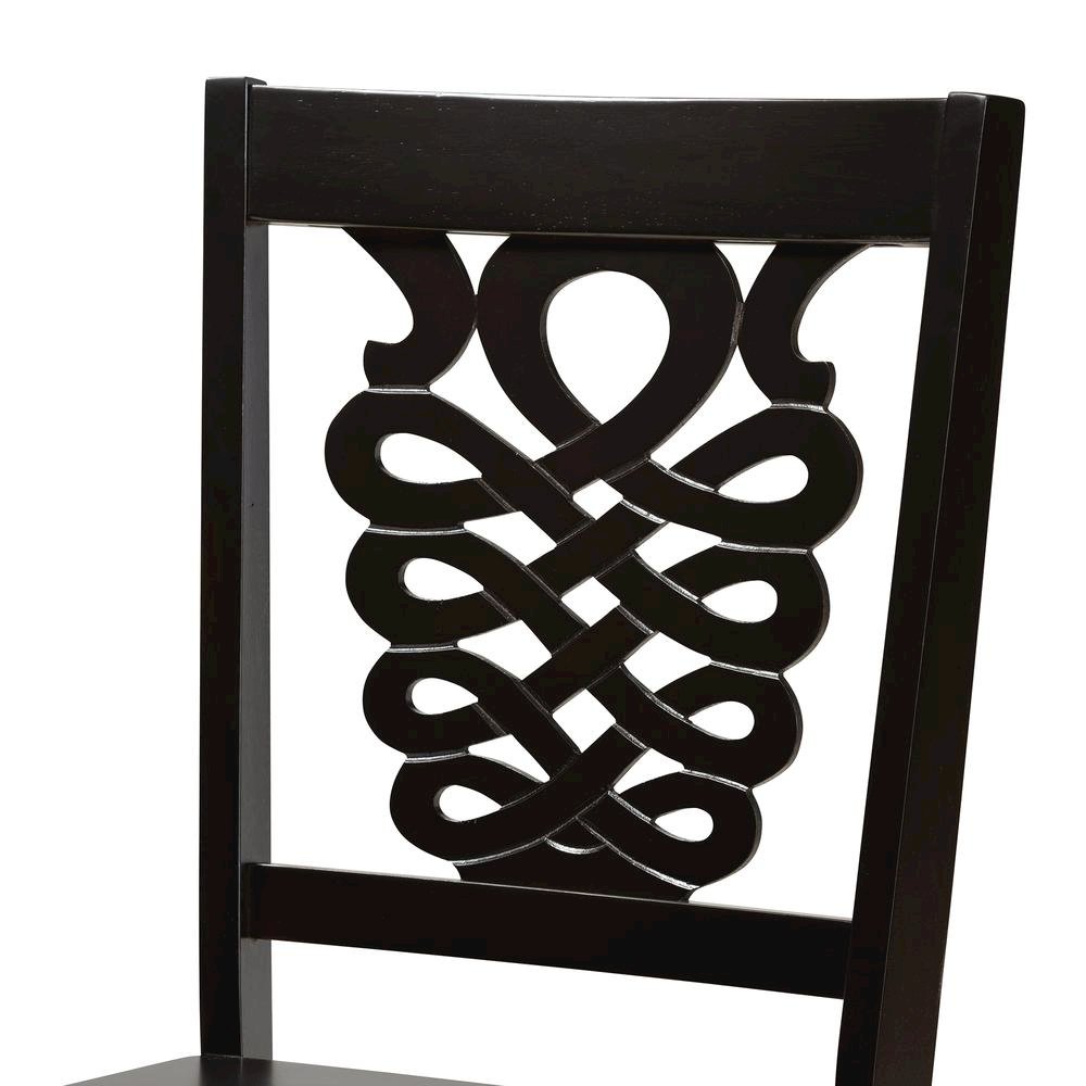 Transitional Dark Brown Finished Wood 5-Piece Dining Set. Picture 14