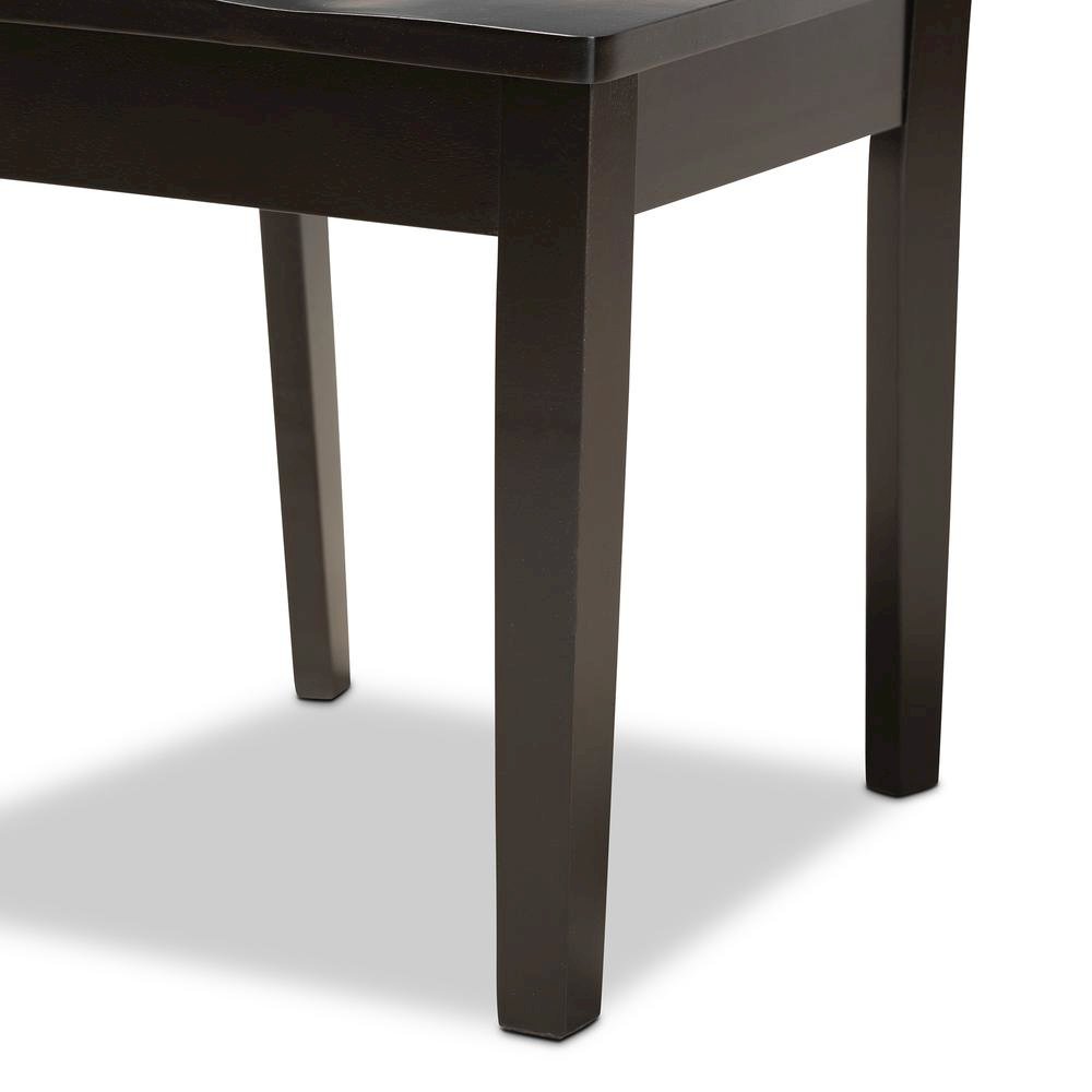 Transitional Dark Brown Finished Wood 5-Piece Dining Set. Picture 15