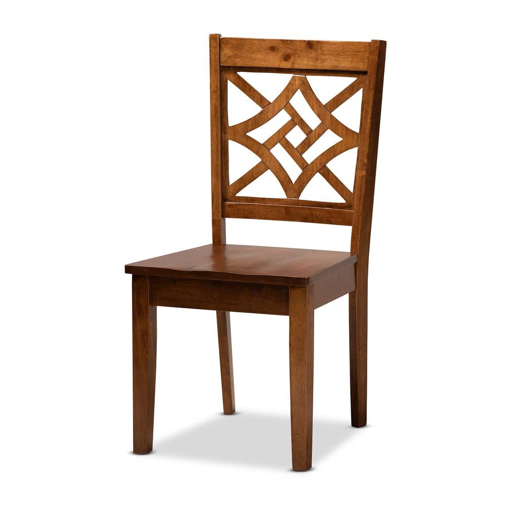 Miela Modern and Contemporary Walnut Brown Finished Wood 7-Piece Dining Set. Picture 11