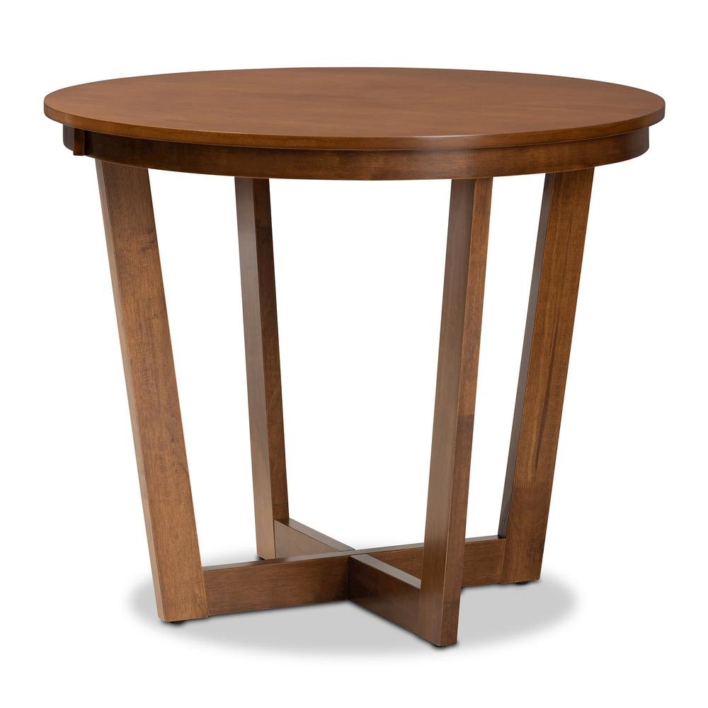 Brava Modern and Contemporary Walnut Brown Finished Wood 5-Piece Dining Set. Picture 12