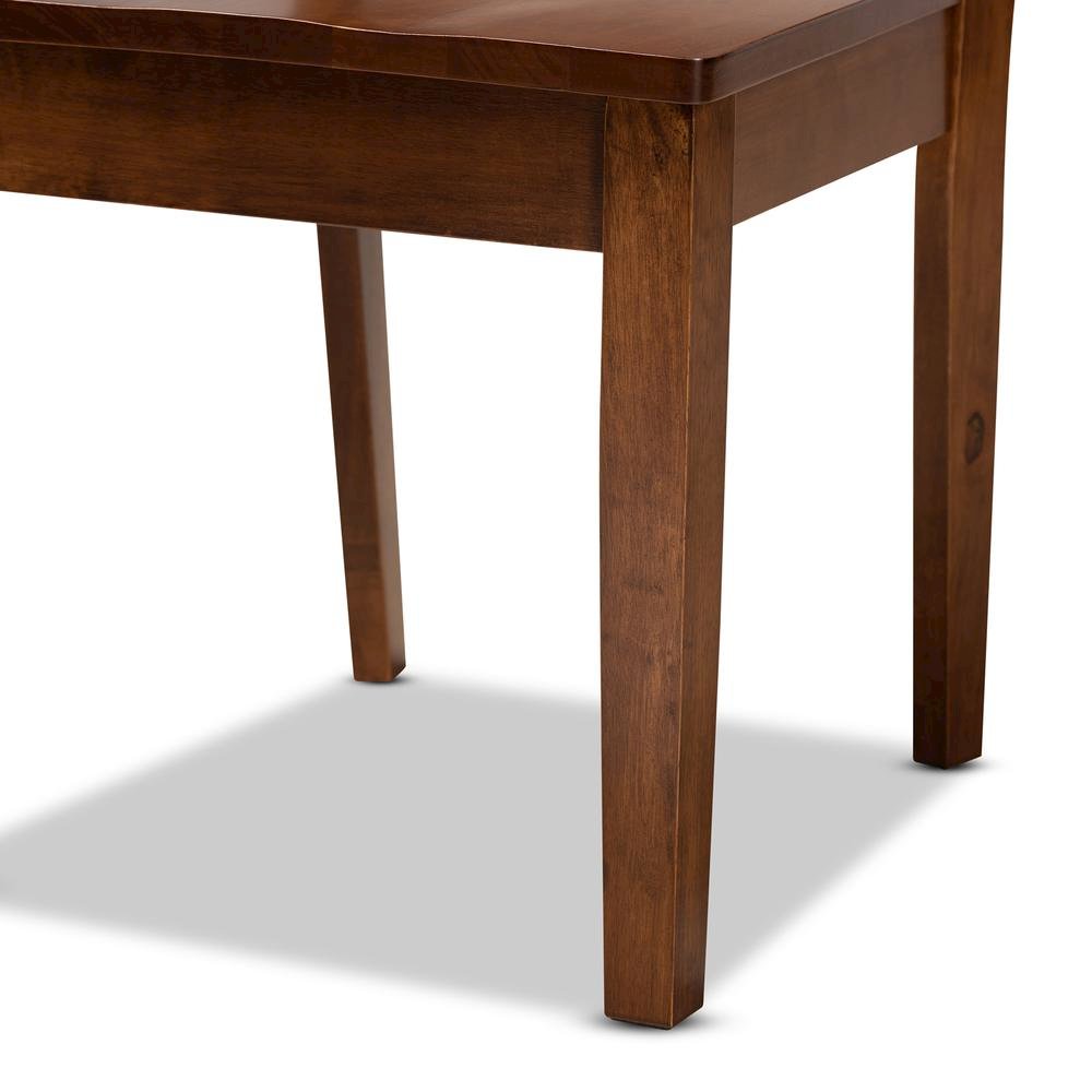 Anila Modern and Contemporary Walnut Brown Finished Wood 5-Piece Dining Set. Picture 15
