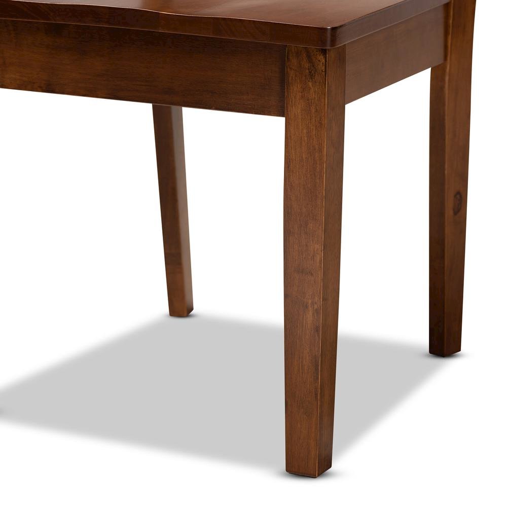 Nicolette Modern and Contemporary Walnut Brown Finished Wood 5-Piece Dining Set. Picture 15
