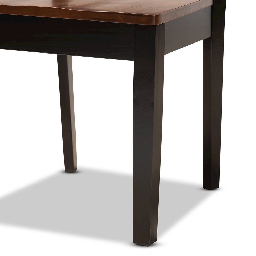 Two-Tone Dark Brown and Walnut Brown Finished Wood 7-Piece Dining Set. Picture 15
