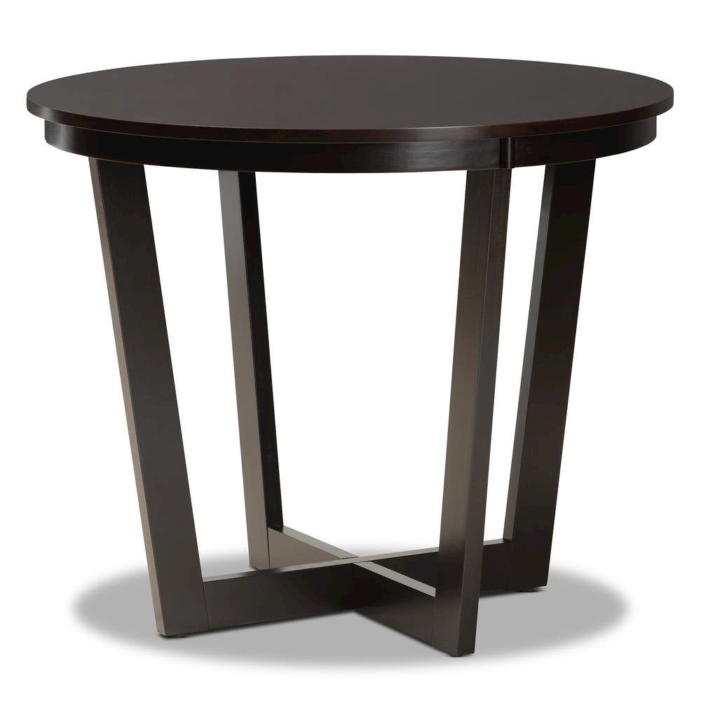 Two-Tone Dark Brown and Walnut Brown Finished Wood 5-Piece Dining Set. Picture 12