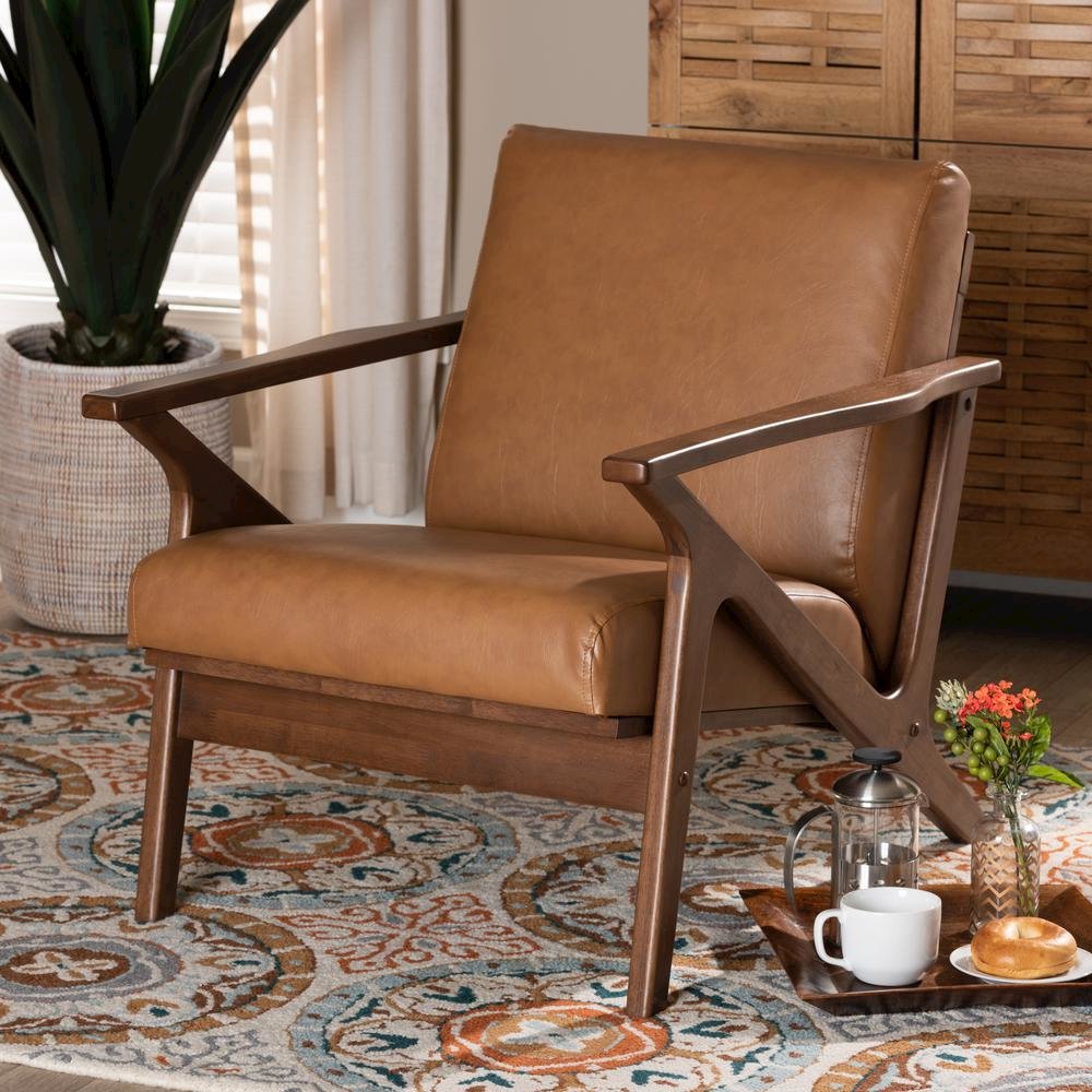 Leather Effect Lounge Chair. Picture 16