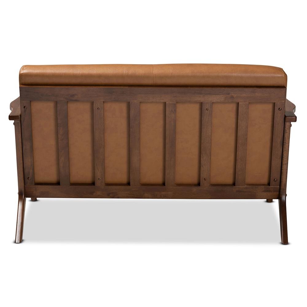 Leather Effect Loveseat. Picture 13