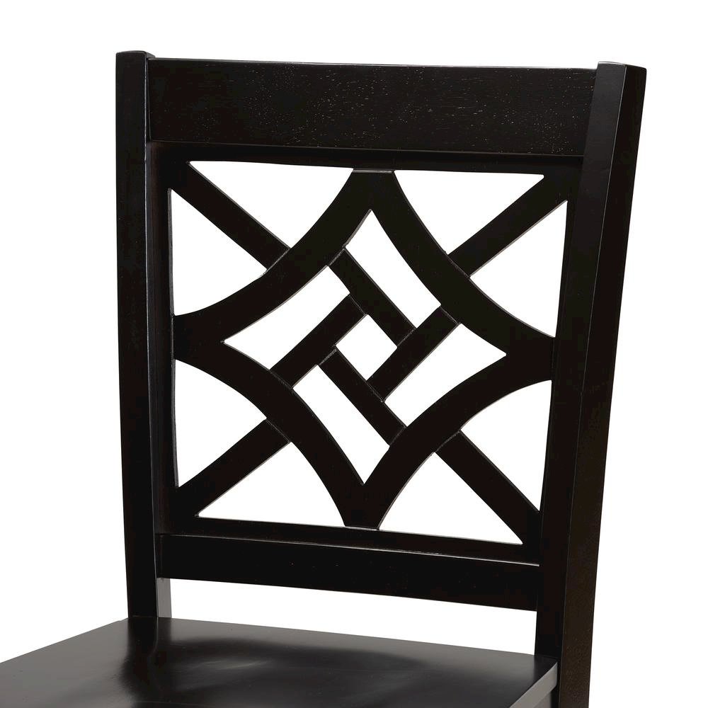 Transitional Dark Brown Finished Wood 2-Piece Counter Stool Set. Picture 12