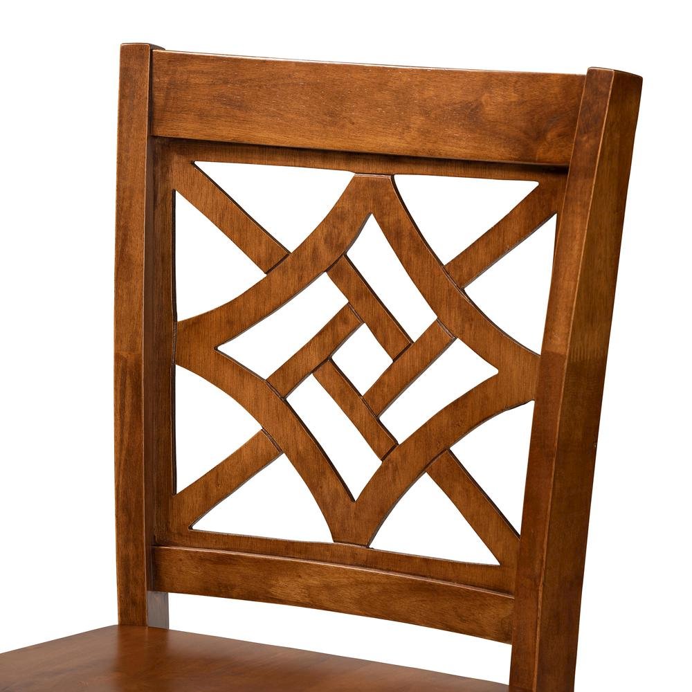 Transitional Walnut Brown Finished Wood 2-Piece Counter Stool Set. Picture 12