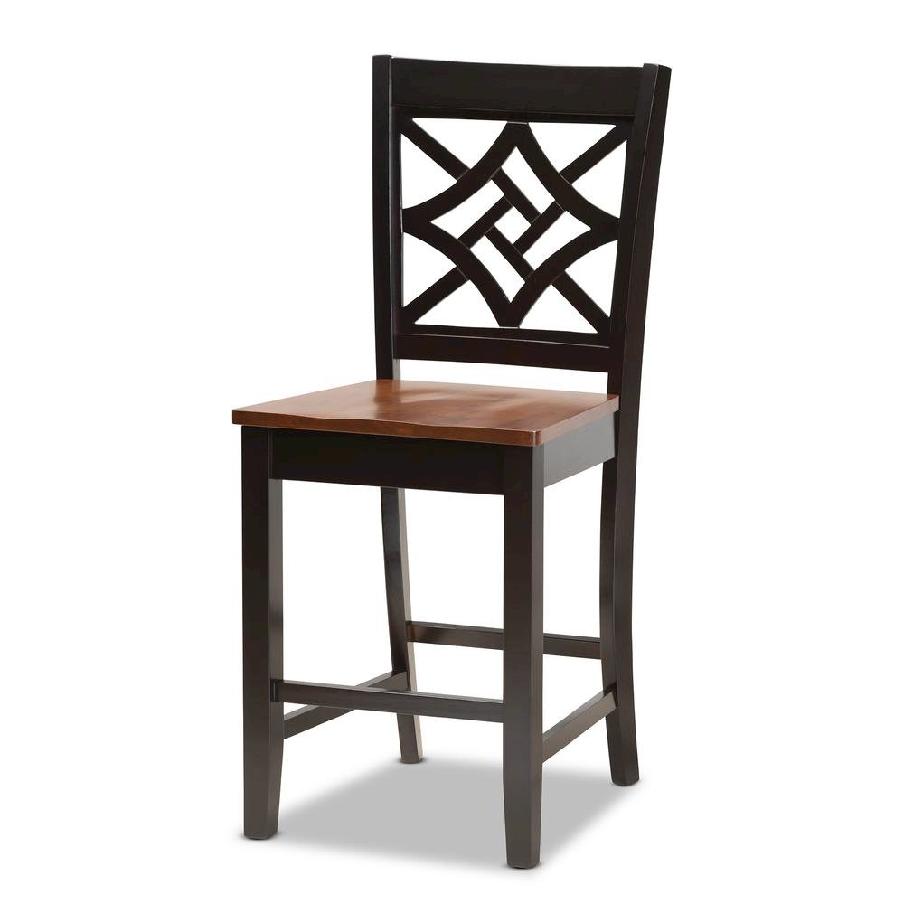 Two-Tone Dark Brown and Walnut Brown Finished Wood 5-Piece Pub Set. Picture 11