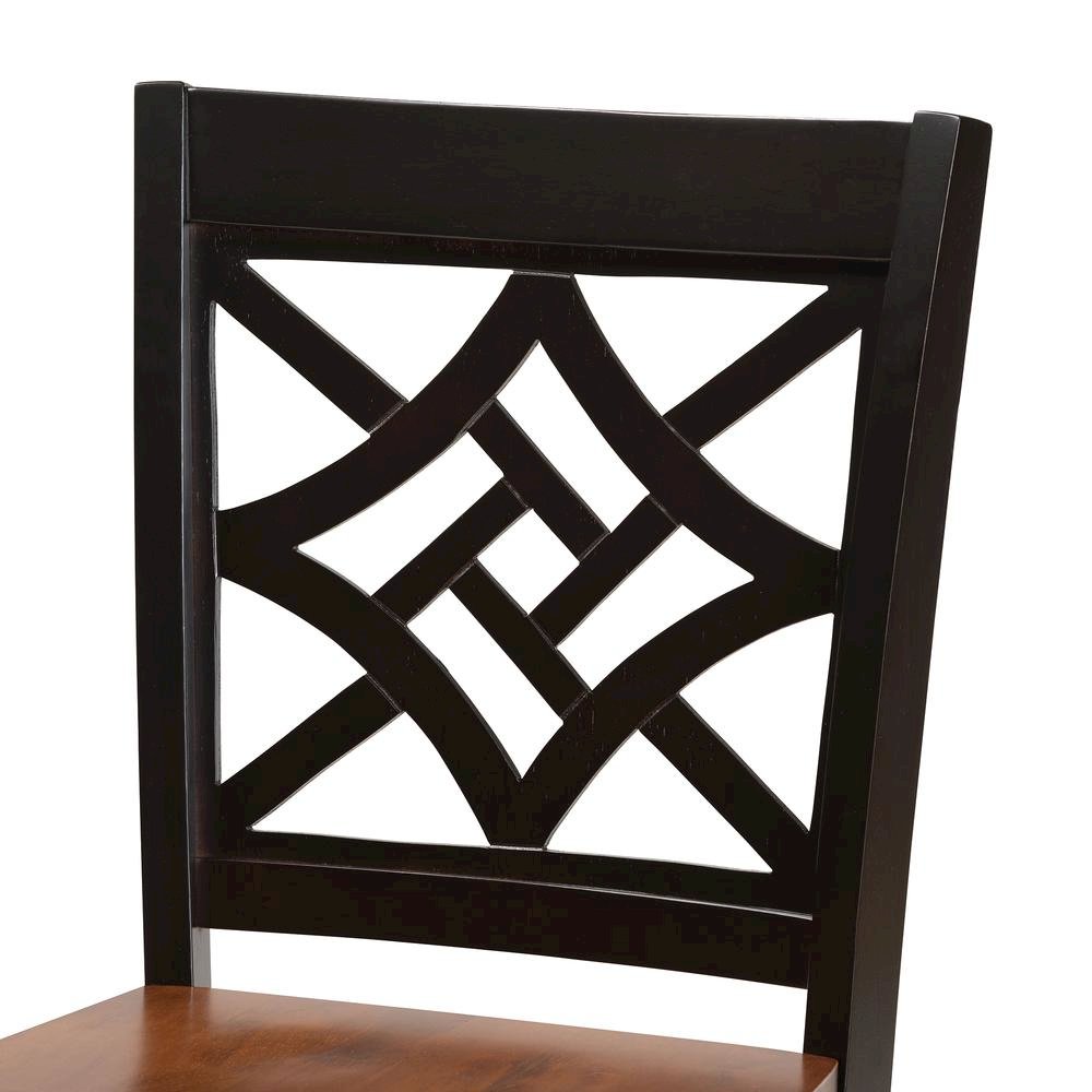 Two-Tone Dark Brown and Walnut Brown Finished Wood 5-Piece Pub Set. Picture 14